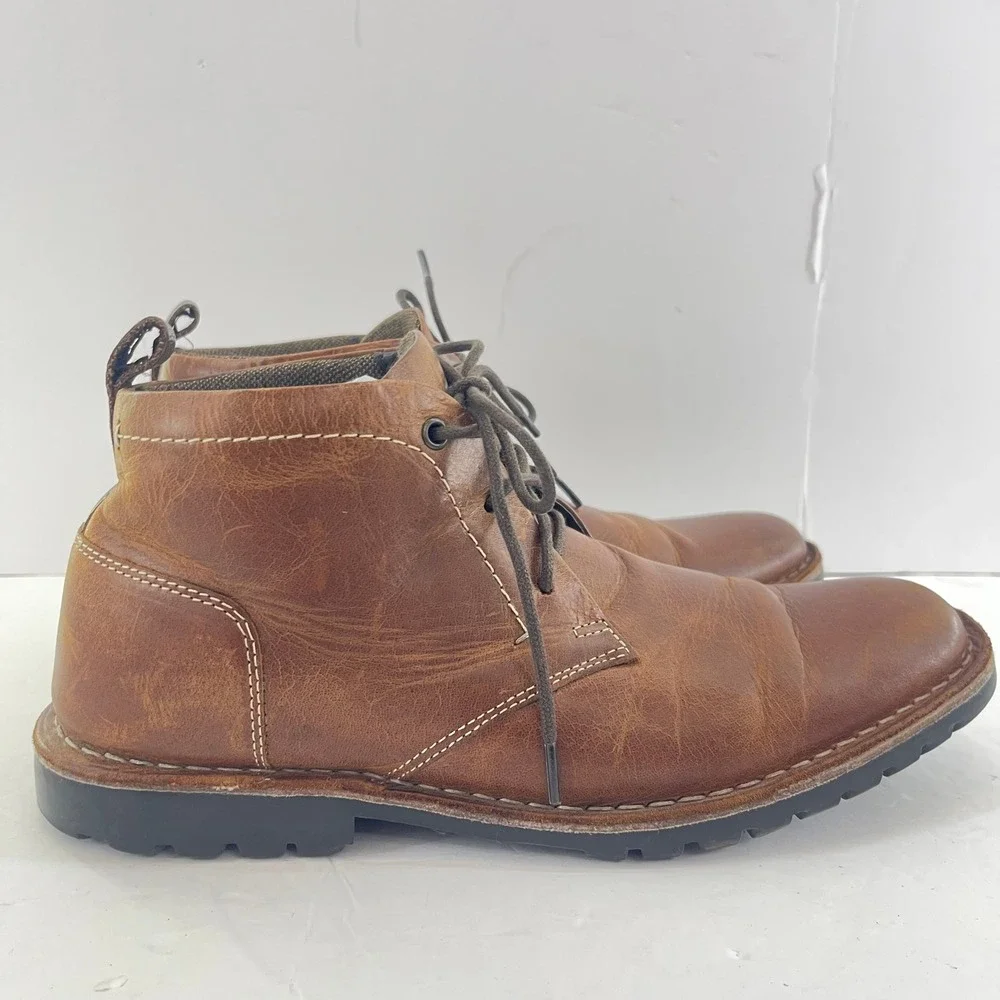 Leather Chukka Boots Mens 9 Brown Distressed Lug Sole Lace‎ Up India Heritage